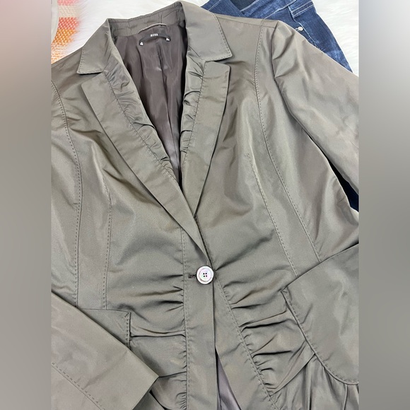 Like New HUGO BOSS Shiny Taffeta Silk Classic Blazer Jacket ❤️ - Picture 5 of 10
